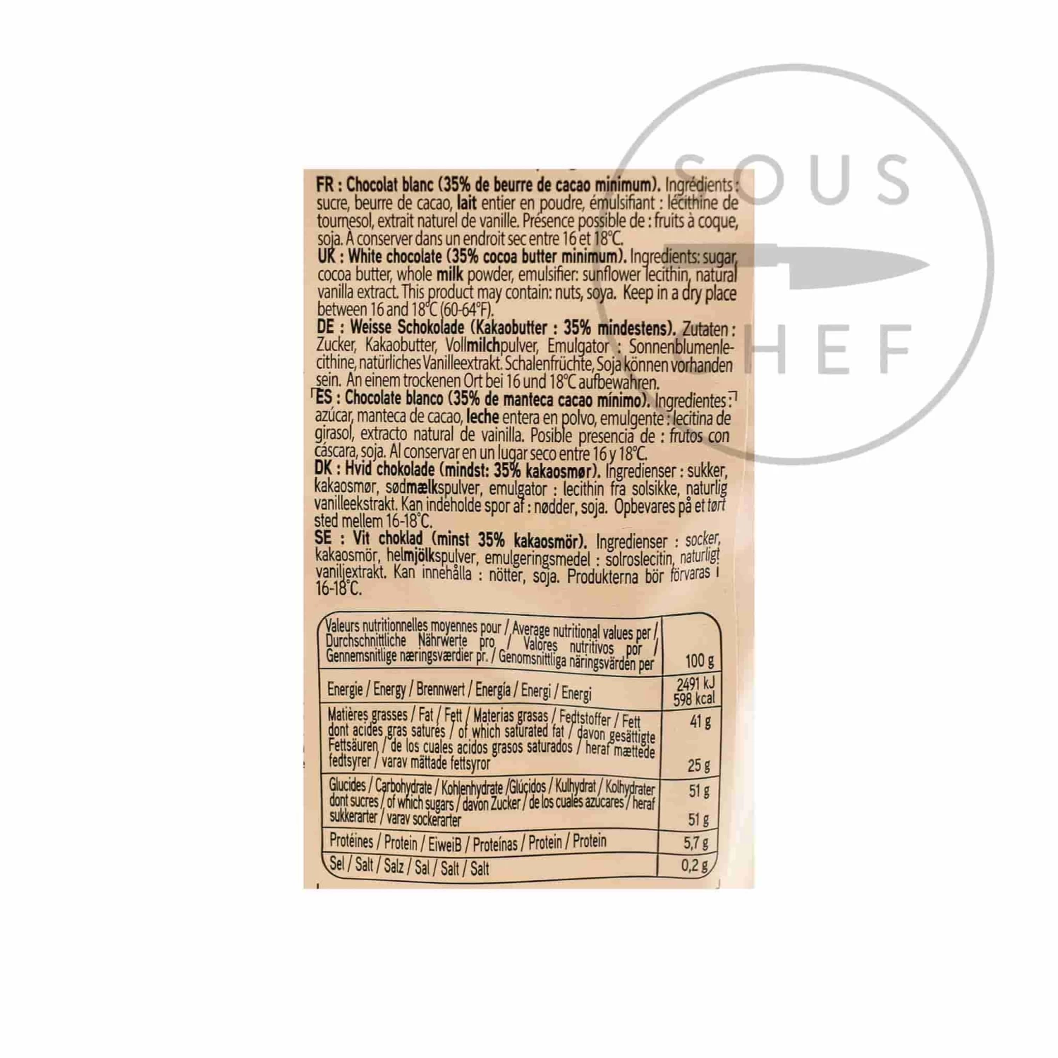 Valrhona Ivoire White Chocolate Chips 7 Valrhona Ivoire White Chocolate Chips - Image 5