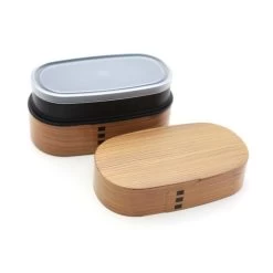 Wood Tone Double Layer Bento Box, 900ml -Kitchen Serie Store BC0068 WoodToneDoubleLayerBentoBox 900ml LS