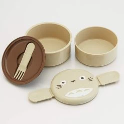 Totoro Round Bento Box, 500ml -Kitchen Serie Store BC0071 TotoroRoundBentoBox 500ml open