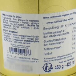 Fallot Dijon Mustard In Gift Metal Bucket 450g -Kitchen Serie Store BP0115FallotDijonMustardInGiftMetalBucket450gIngredientsNutritional