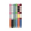Set Of 6 Striped Dinner Candles - Multicolour