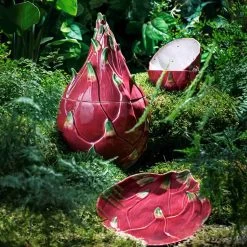 Bordallo Pinheiro Tropical Fruits Dragon Fruit Small Bowl, 14x14cm -Kitchen Serie Store DC0205BordalloPinheiroTropicalFruitsSmallBowl Dragonfruitlifestyle