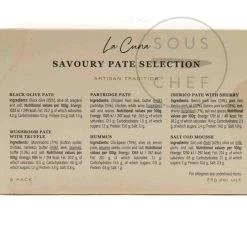 La Cuna Savoury Pate Selection, 6x25g -Kitchen Serie Store DL0168LaCunaSavouryPateSelection 6x25gIngredients