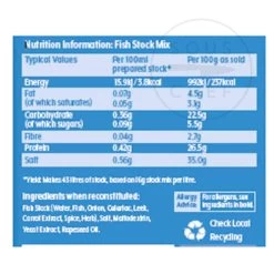 Essential Cuisine Fish Stock Mix 700g -Kitchen Serie Store EC0046EssentialCuisineFishStockMix700gIngredients