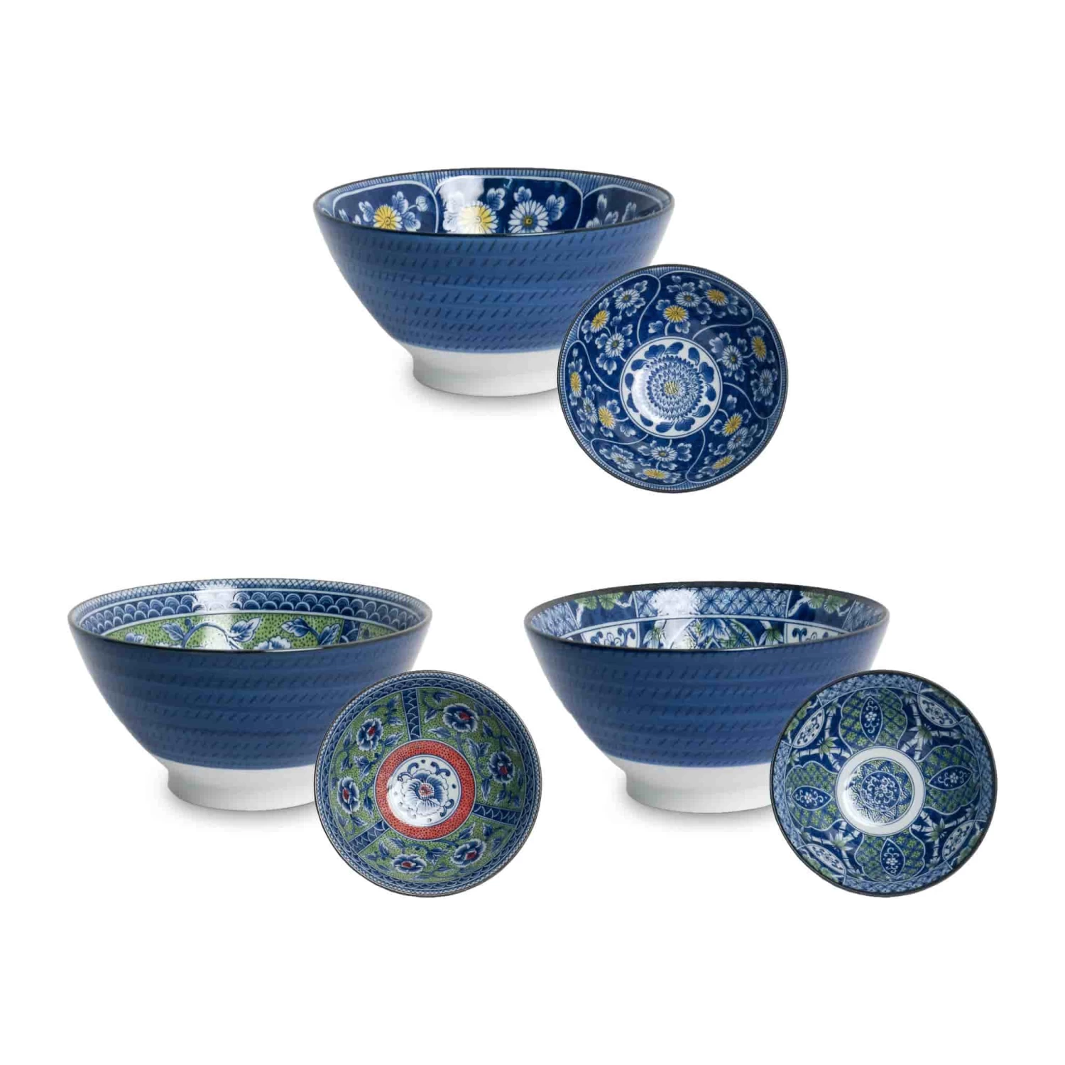Floral Pattern Rice Bowl, Set Of 3 3 Floral Pattern Rice Bowl, Set Of 3