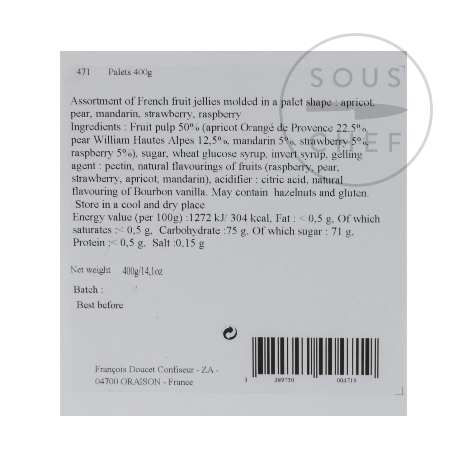 Francois Doucet Fruit Jellies, 400g 4 Francois Doucet Fruit Jellies, 400g - Image 2