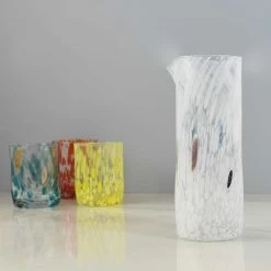 Murano Glass Tall Pitcher, White -Kitchen Serie Store IA0005MuranoGlassTallPitcher White2
