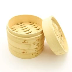 Bamboo Steamer In Gift Box -Kitchen Serie Store ID1101A BambooSteamerInGiftBox6 angled