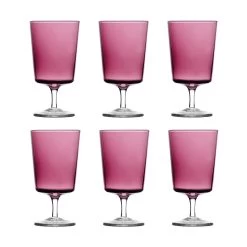 Set Of 6 Ichendorf Milano Violet Stemmed Wine Glass
