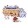 Saint-Malo Blue Striped Picnic Basket With Table, 4 Person -Kitchen Serie Store JD0014Saint MaloBlueStripedPicnicBasketwithTable 4Person