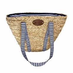 Sac De Plage Riviera Blue Stripe Picnic Tote, 4 Person
