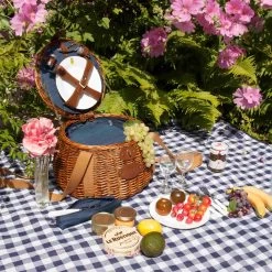 Tuileries Navy Picnic Basket, 2 Person -Kitchen Serie Store JD0018TuileriesNavyPicnicBasket 2PersonLife2