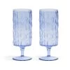 & Klevering Set Of 2 Blue Stemmed Glasses -Kitchen Serie Store KG0015Setof2BlueStemmedGlasses