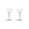 & Klevering Set Of 2 Pink Twisted Coupe Glasses