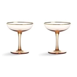 & Klevering Set Of 2 Rose Coupe Glasses
