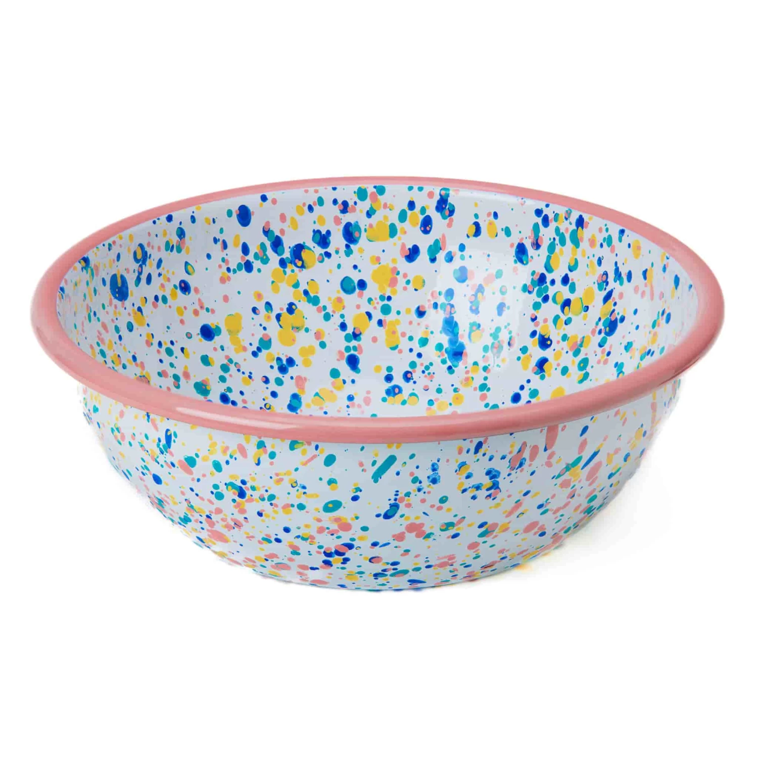 Pink Dot Enamel Salad Bowl 5 Pink Dot Enamel Salad Bowl - Image 3