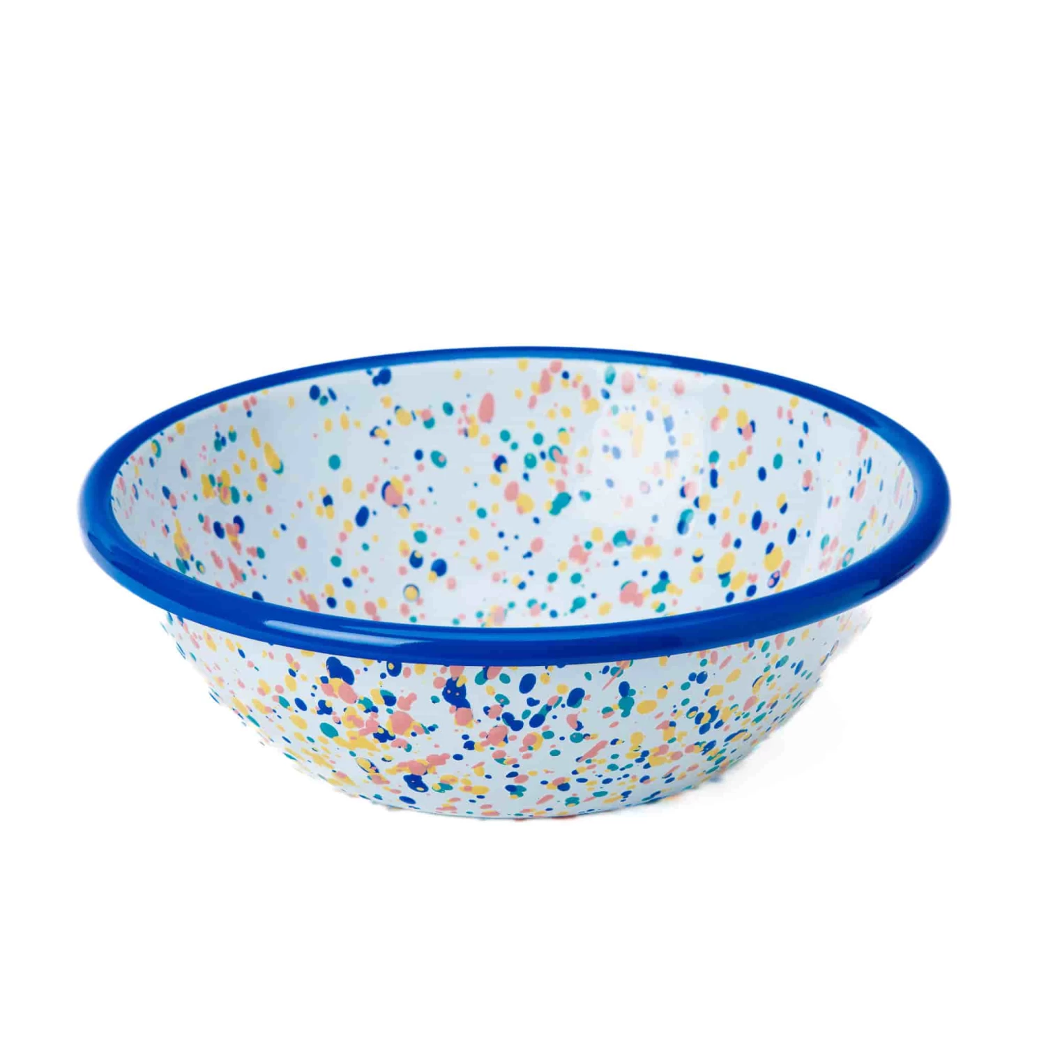 Blue Dot Enamel Salad Bowl 3 Blue Dot Enamel Salad Bowl