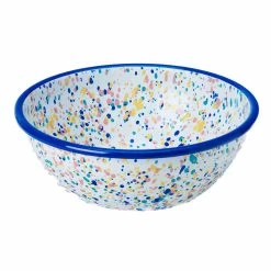 Blue Dot Enamel Salad Bowl 8 Blue Dot Enamel Salad Bowl -Kitchen Serie Store KP0088BBlueDotEnamelSaladBowl