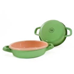 Kapka X Sous Chef Colourblock Enamel Frying Pan, 16cm, Green & Pink -Kitchen Serie Store KP0102