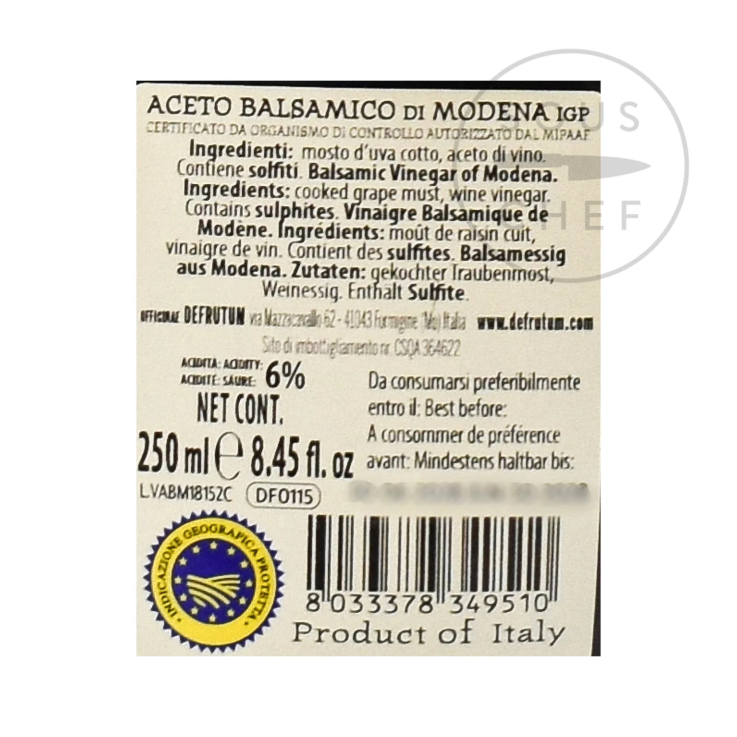 Defrutum Balsamic Vinegar IGP 8 Yr Aged - 4 Crowns 250ml 4 Defrutum Balsamic Vinegar IGP 8 Yr Aged - 4 Crowns 250ml - Image 2