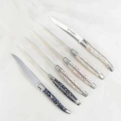 Laguiole En Aubrac Set Of 6 Shell Steak Knives 7 Laguiole En Aubrac Set Of 6 Shell Steak Knives -Kitchen Serie Store LR0032L2