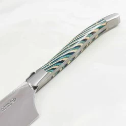 Laguiole En Aubrac Turquoise Hard Cheese Knife, Striped Wood -Kitchen Serie Store LR0037L2