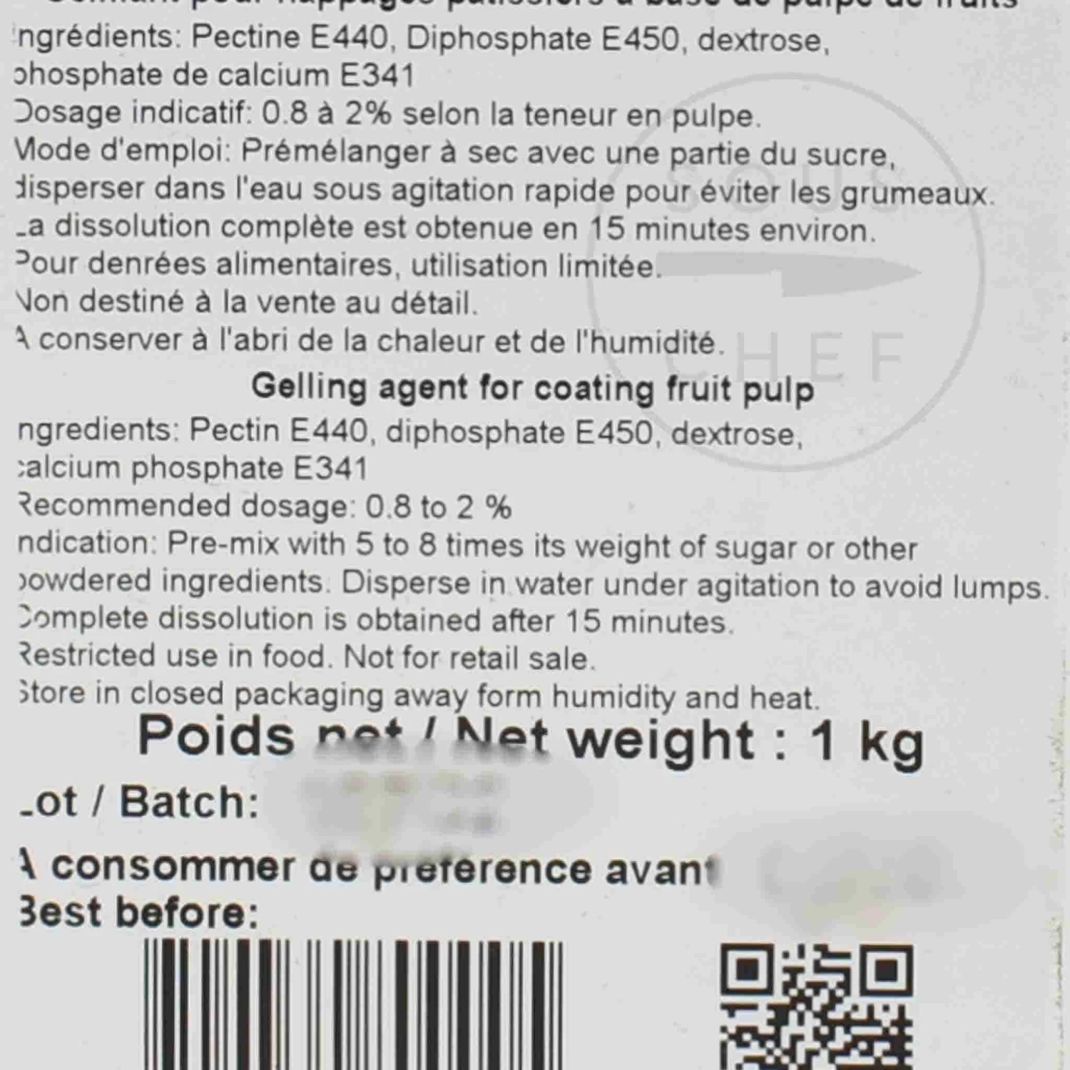 Louis Francois Pectine NH Nappage 1kg 4 Louis Francois Pectine NH Nappage 1kg - Image 2