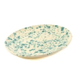 Puglia Aquamarine Splatter Dinner Plate 27cm -Kitchen Serie Store NC0046 PugliaAquamarineSplatterDinnerPlate27cm var2
