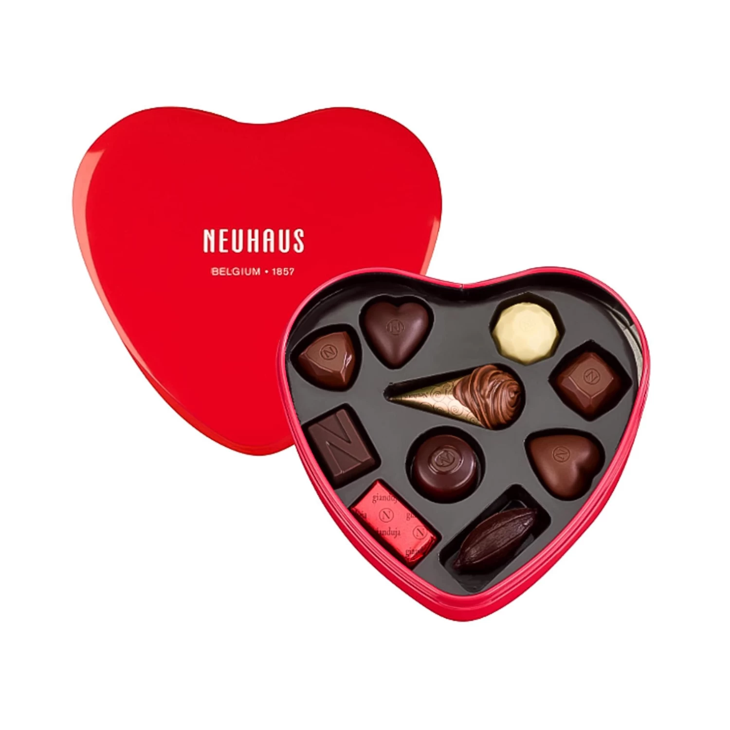 Neuhaus Red Metal Heart Belgian Chocolates - 10 Pieces 3 Neuhaus Red Metal Heart Belgian Chocolates - 10 Pieces