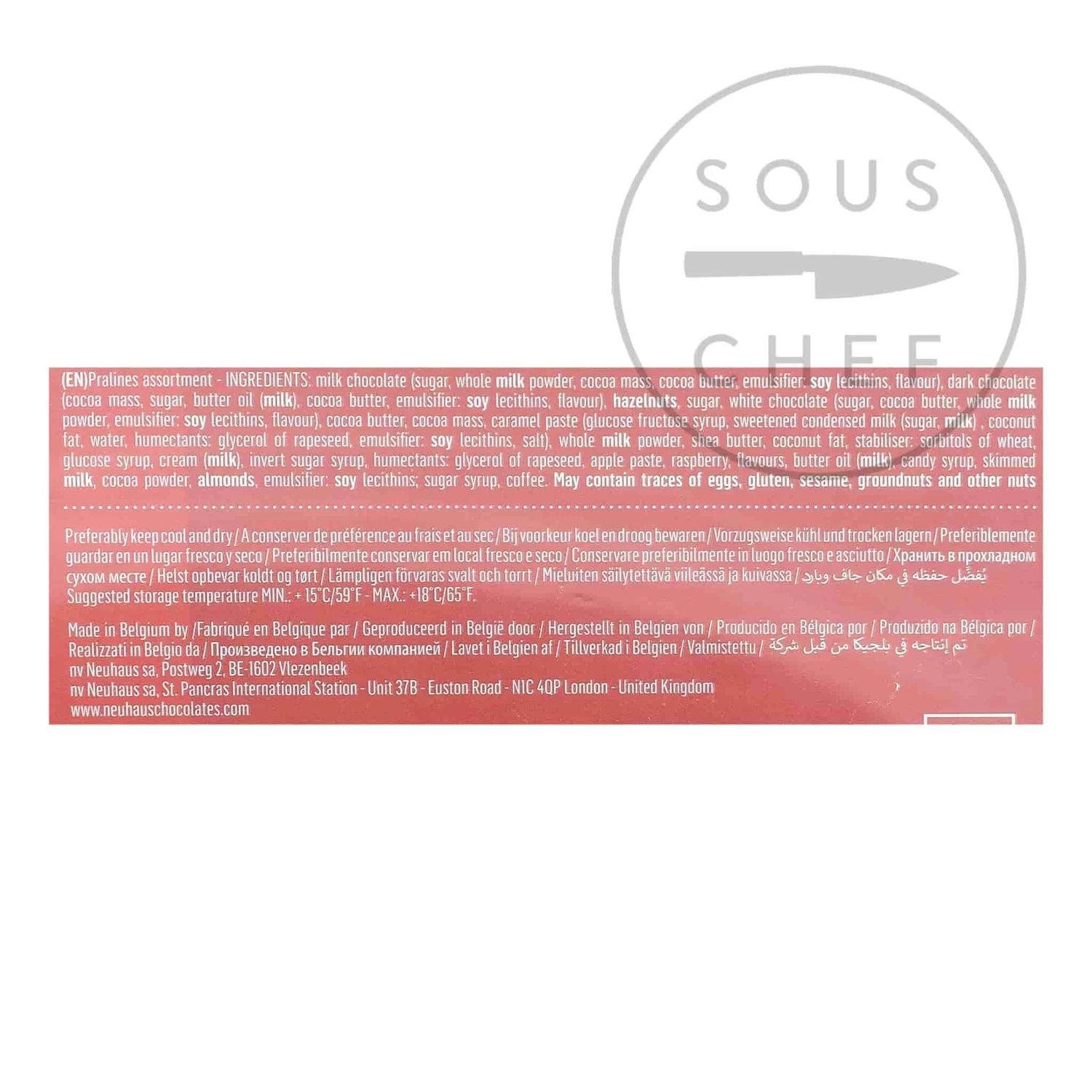 Neuhaus Red Metal Heart Belgian Chocolates - 10 Pieces 4 Neuhaus Red Metal Heart Belgian Chocolates - 10 Pieces - Image 2