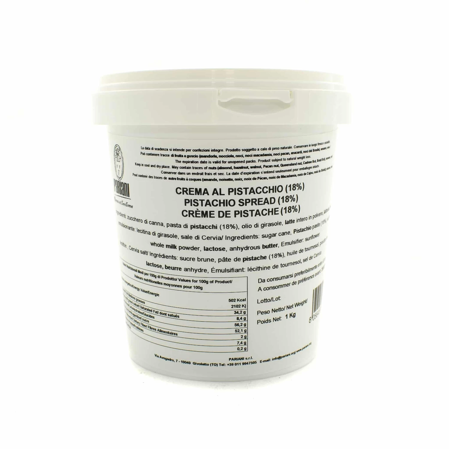 Pariani Pistachio Spread 18% 1kg 3 Pariani Pistachio Spread 18% 1kg