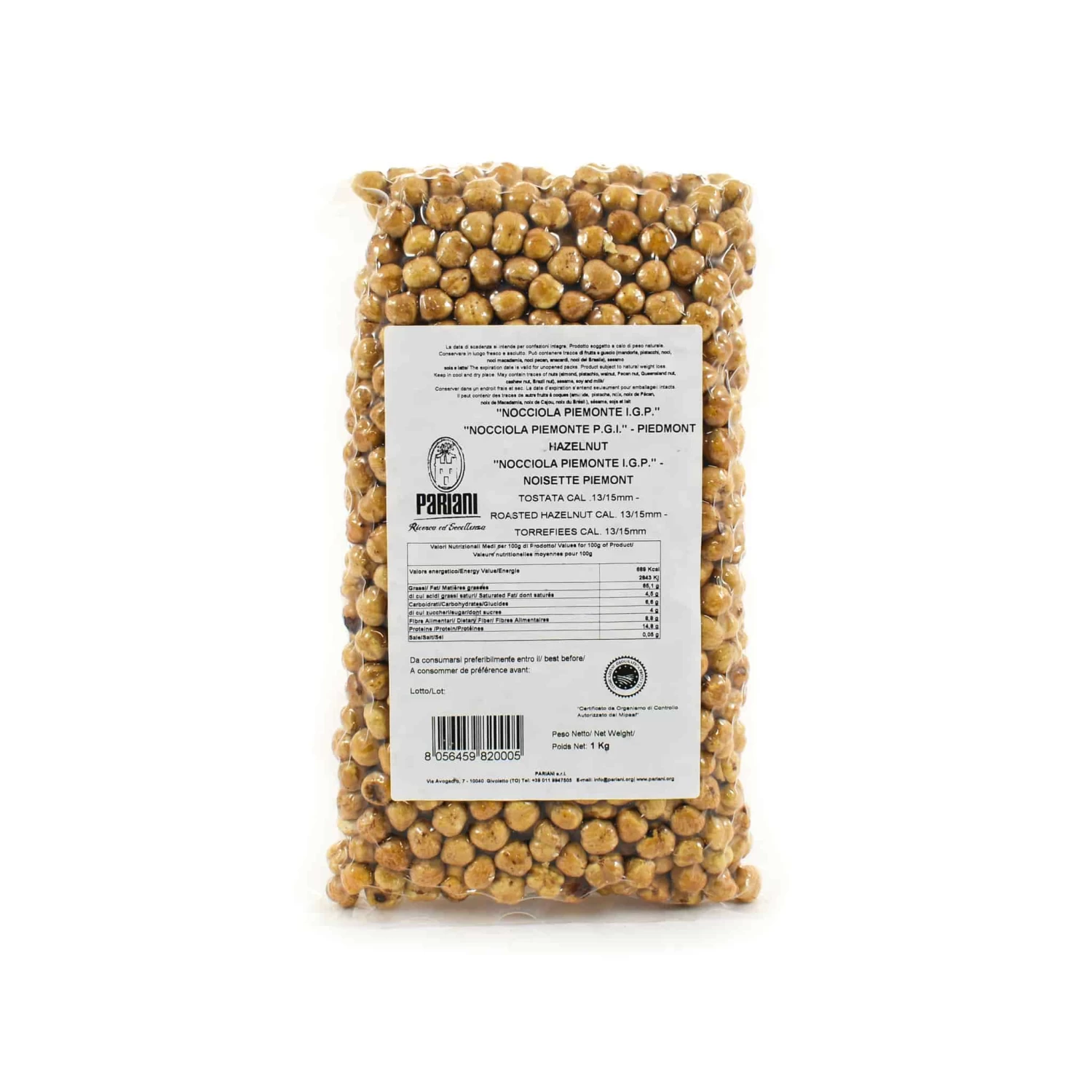 Pariani "Nocciola Piemonte PGI" Hazelnut Roasted 1kg 3 Pariani "Nocciola Piemonte PGI" Hazelnut Roasted 1kg