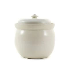 Handmade Stoneware Fermenting Crock In White 2 Litre