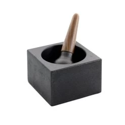 Skeppshult Contemporary Cast Iron & Walnut Pestle & Mortar