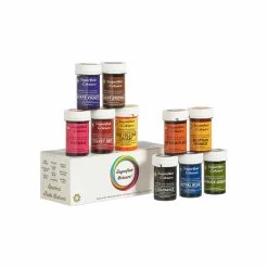 Sugarflair Set Of 10 Mixed Bright Food Colouring Pastes
