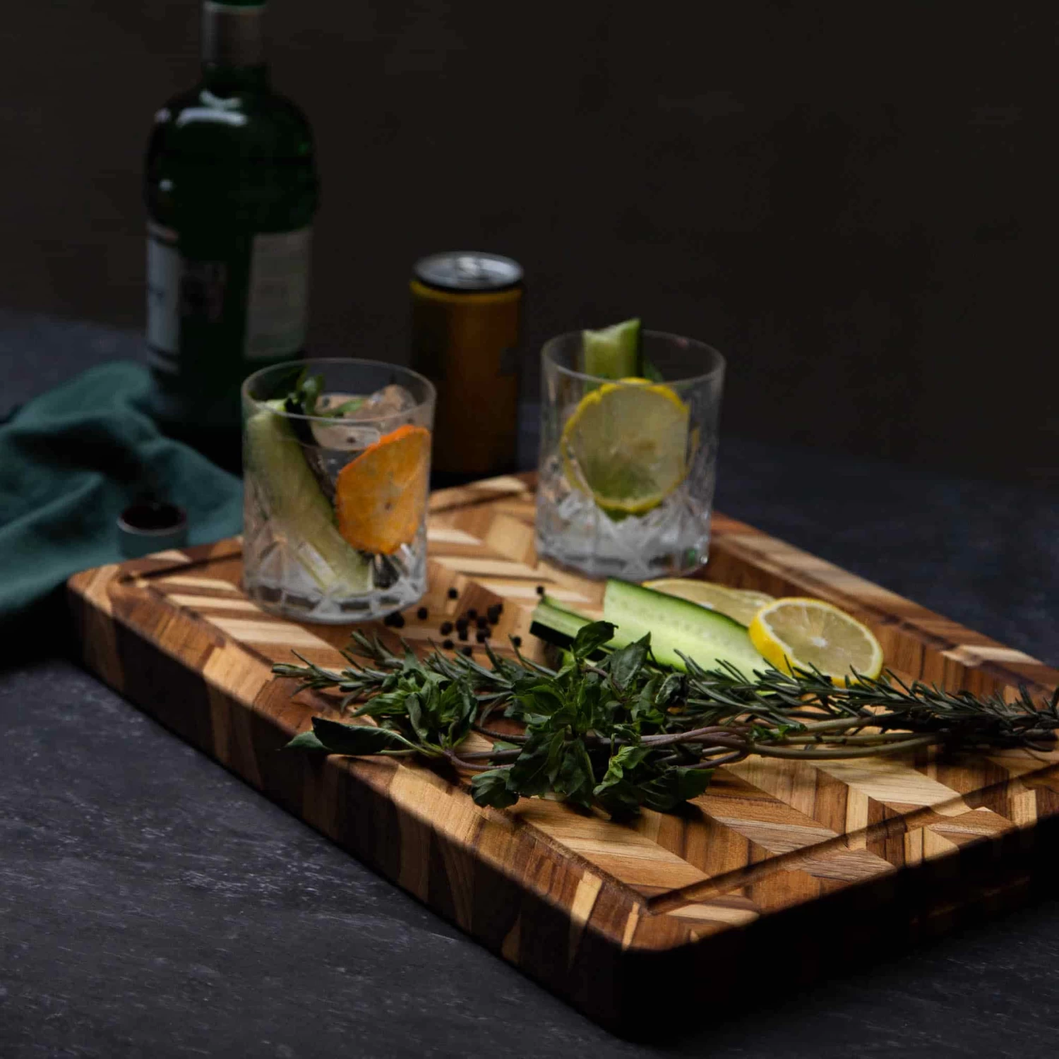 Teakhaus Herringbone Cutting Board Medium Thickness, Large 4 Teakhaus Herringbone Cutting Board Medium Thickness, Large - Image 2