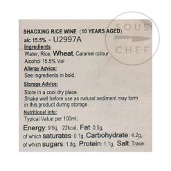 Shaoxing Rice Wine - 10 Year Aged 500ml -Kitchen Serie Store TZ0043 ShaoxingRiceWine 10YearAged 1