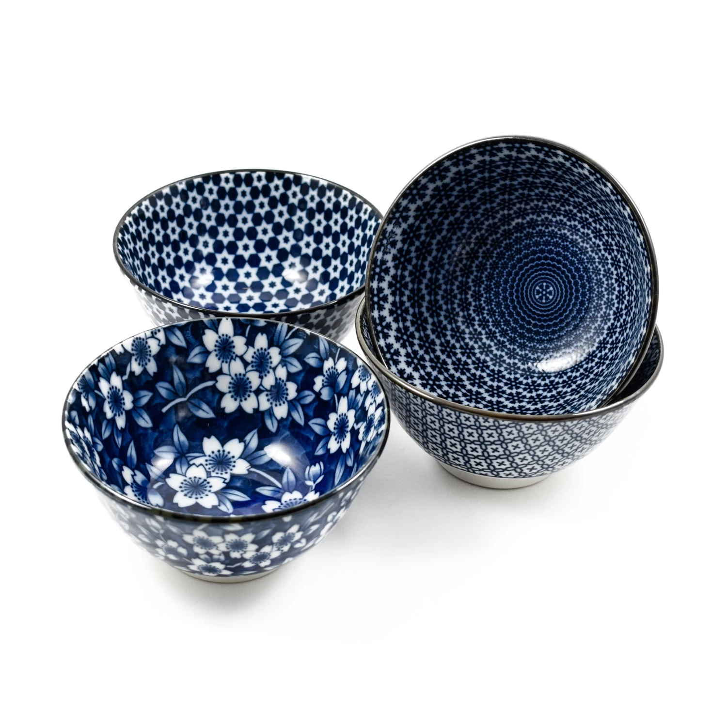 Blue & White Rice Bowl Boxed Gift Set 4 Blue & White Rice Bowl Boxed Gift Set - Image 2