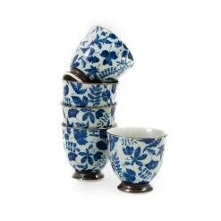 Kashiwa Blue Japanese Teacup Set 6 Kashiwa Blue Japanese Teacup Set -Kitchen Serie Store kashiwa japanese teacup set tower