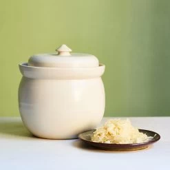 Handmade Stoneware Fermenting Crock In White 2 Litre -Kitchen Serie Store lifestyle 0001 Souschef2149