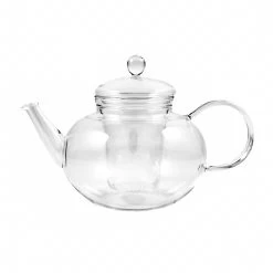 Kitchen Serie Store 27 Round Glass Teapot & Strainer 1.2 Litres