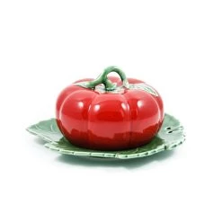 Bordallo Pinheiro Tomato Butter Dish With Cover -Kitchen Serie Store tomato butter dish 1