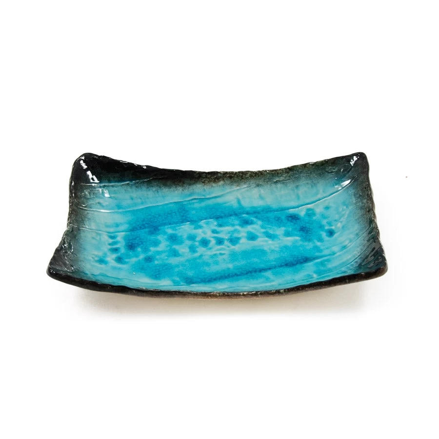 Turquoise Crackle Glaze Platter 4 Turquoise Crackle Glaze Platter - Image 2