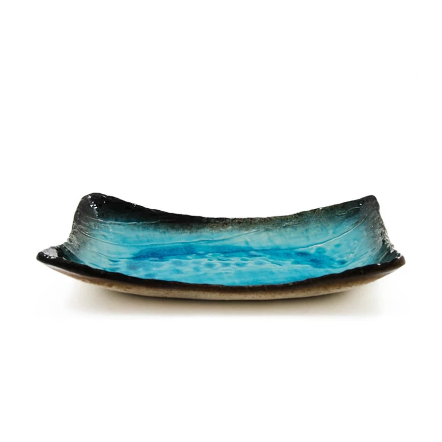 Turquoise Crackle Glaze Platter 3 Turquoise Crackle Glaze Platter