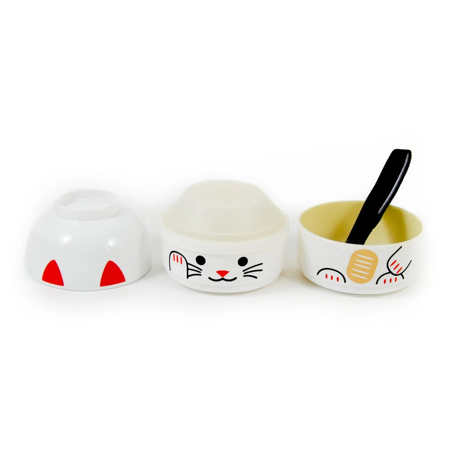 White Manekineko Bento Box 640ml 4 White Manekineko Bento Box 640ml - Image 2